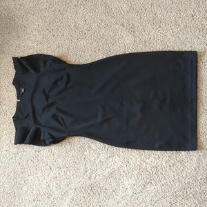 Tommy Hilfiger Scuba Crew Neck Flutter Ruffle Cap Sleeve Sheath Dress Sz 4